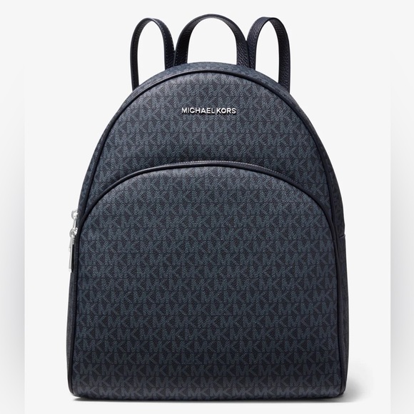 Michael Kors Abbey Large Backpack Admiral MK Logo PVC Leather Trim NWT $448 main image 6